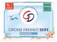 CD Milde zeep, grote vrijheid, frisse bries, 100 g | Veganistisch en zonder microplastic: voor gezicht, handen en lichaam.