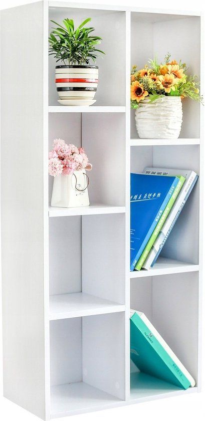 Viking Choice Boekenkast - Vakkenkast - wit - 7 schappen - 50x24x106 cm
