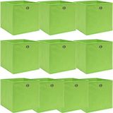 vidaXL Opbergboxen 10 stuks groen 32x32x32 cm stof
