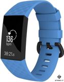 Strap-it Fitbit Charge 4 silicone band - lichtblauw - Maat: L