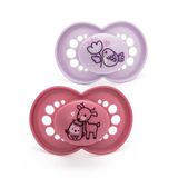 MAM Originele Pure fopspeen 16+ maanden (set van 2), babyfopspeen gemaakt van duurzaam en biologisch hernieuwbaar materiaal, SkinSoft siliconen speen, met MAM speenetui, roze/paars