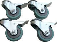 Rader Zwenkbare Wielen met Rem - 50mm - 4 stuks