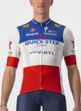 Castelli Maillot de cyclisme manches courtes Hommes Bleu Blanc Rouge - Quick-Step Alpha Vinyl COMPETIZIONE JERSEY FRENCH CHAMPION-S