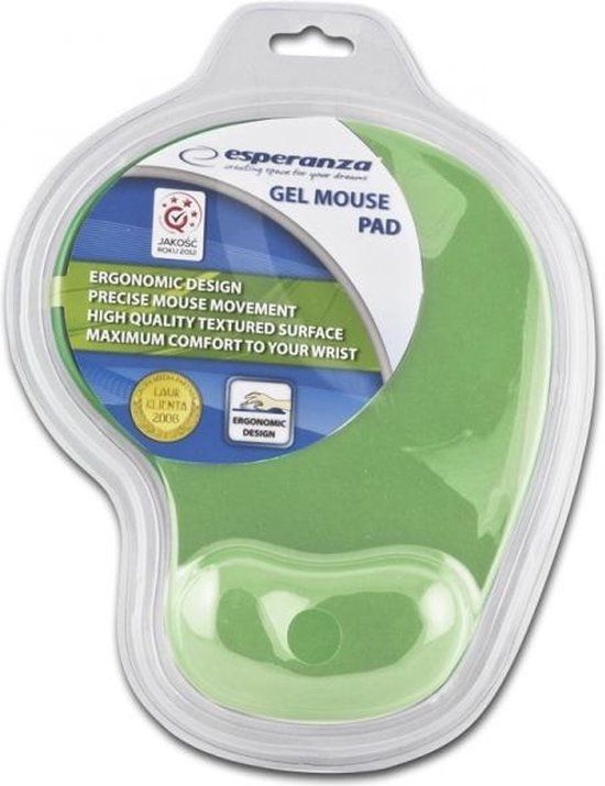 Esperanza Gel Muismat EA137G met Polssteun - Groen