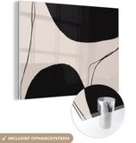 MuchoWow® Glass Painting 80x60 cm - Acrylic Glass Painting - Pastel - Black - Minimalism - Photo on Glass - Paintings