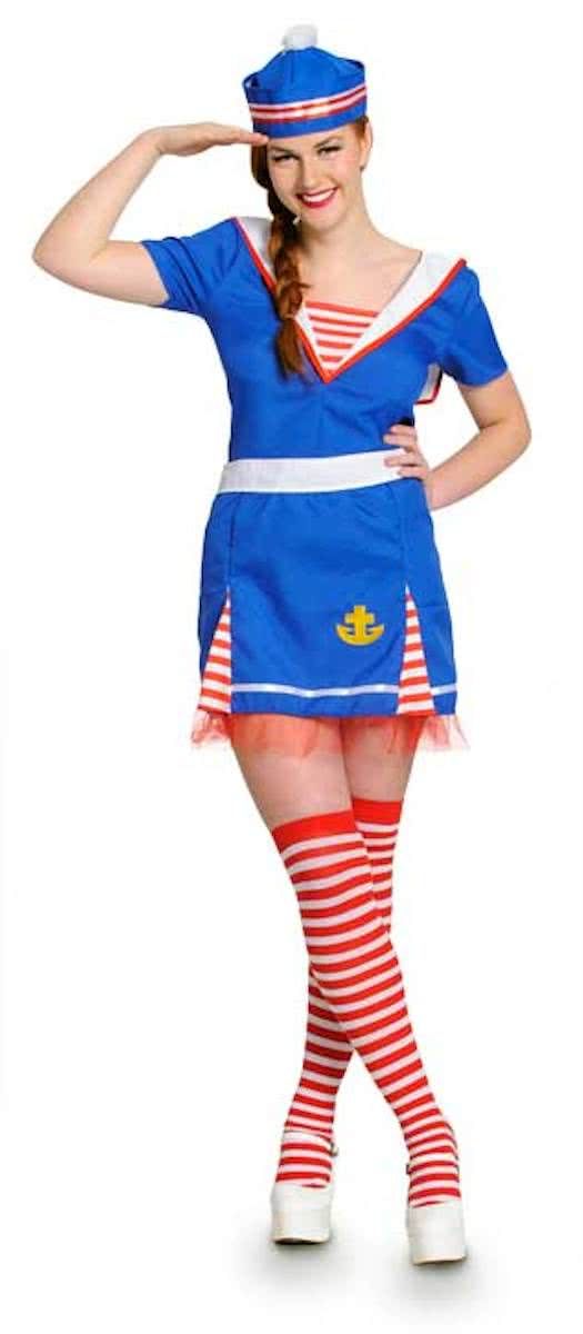 Folat Matrozenjurk Vrouw 3delig - Verkleedkleding - Maat L/XL