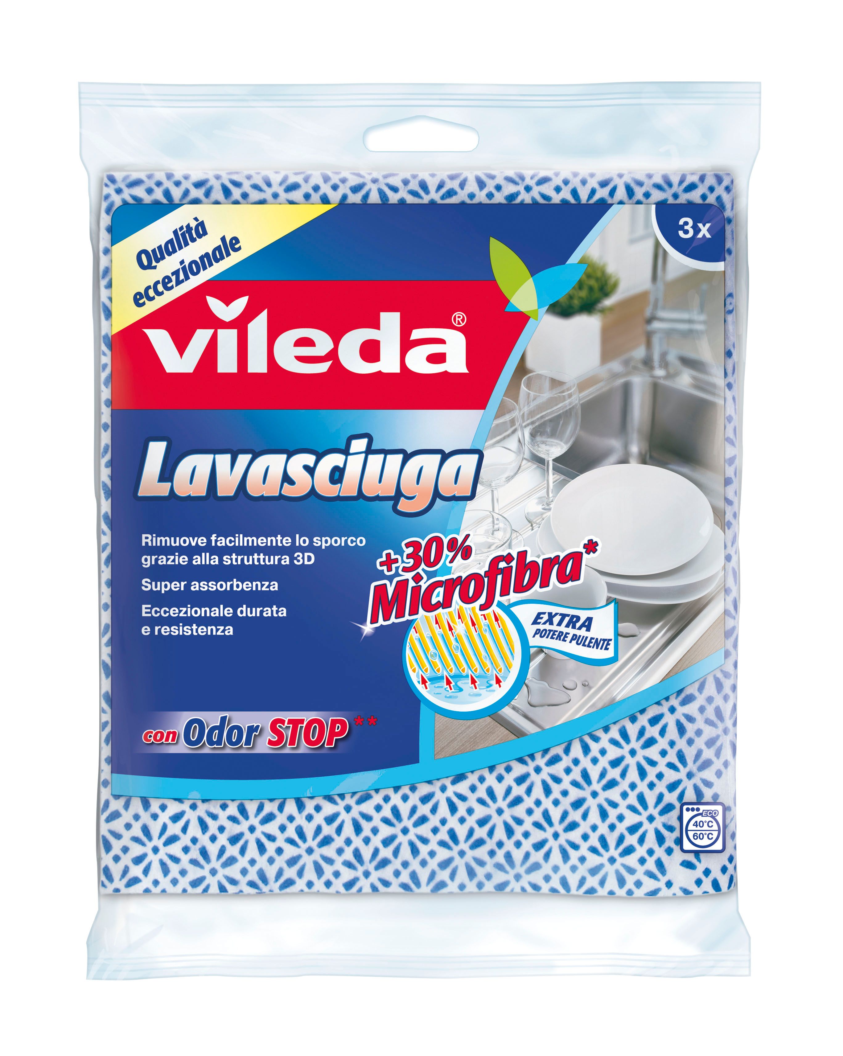 Vileda 139193 - Schoonmaakdoeken - Multi - 3 stuks