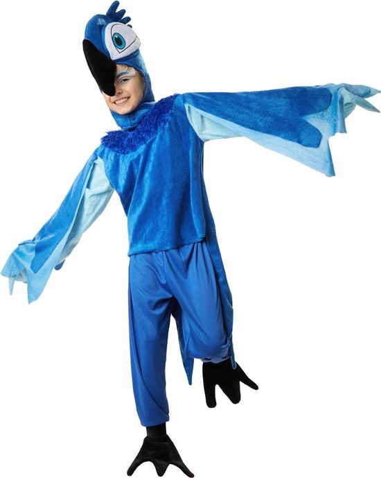 Tectake dressforfun - Schattige blauwe ara 152 (11-12y) - verkleedkleding kostuum halloween verkleden feestkleding carnavalskleding carnaval feestkledij partykleding - 302477