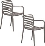 Garden Impressions Mees tuinstoel taupe - 2 stuks