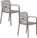 Garden Impressions Mees tuinstoel taupe - 2 stuks