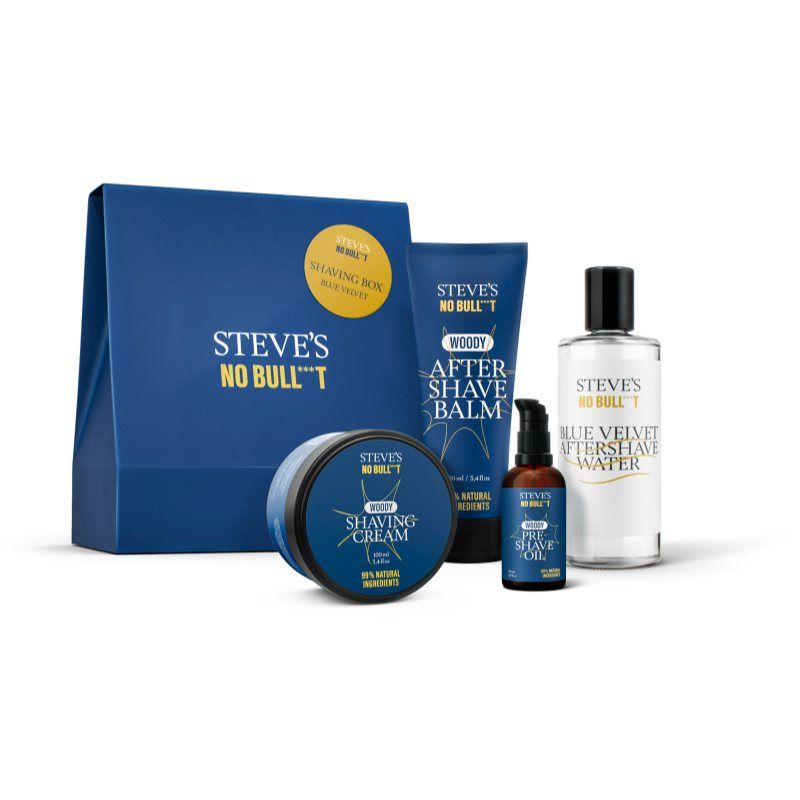 Steve's No Bull***t Shaving Box Blue Velvet zestaw upominkowy (do golenia) dla mężczyzn