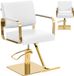 Physa Chaise de coiffeur avec repose-pieds - Blanc/Or