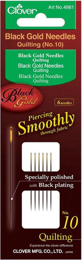 Clover 4981 Black Quilting Needles - 6 stuks - nr. 10