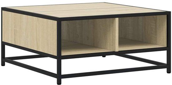 vidaXL Salontafel 60,5x60,5x30 cm Bewerkt Hout en Metaal Sonoma Eiken