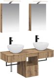 vidaXL Badkamerkastenset 5 st Artisanaal eiken Bewerkt hout