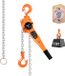 VEVOR Hendeltakel, 1,5 Ton Capaciteit, Handkettingtakel, 3 M Slag, G80 Stalen Legeringsketting met Mechanische Dubbele Palrem, Hijstakel met 360° Draaibare Haken, Rateltakel voor Magazijn, Bouw, Garage