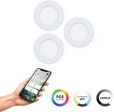 EGLO connect.z Fueva 6-Z Smart Inbouwspot - Badkamer/Buiten - LED - Ø 8.8 cm - Wit - Instelbaar RGB & wit licht - Dimbaar - Zigbee