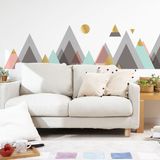 Ambiance Sticker Muurstickers - Decoratie voor slaapkamer/woonkamer - Gigantische muursticker van de Scandinavische bergen van Córdoba - 120x180cm