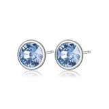 Brosway Ohrringe SYMPHONIA für Damen aus Edelstahl mit Swarovski-Kristalle in der Farbe Silber/Blau, Größe: 0,8 cm, BYM43