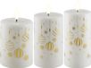 Homeart Deluxe bougies LED - Set van 3 - Or - Met afstandsbediening en batterij