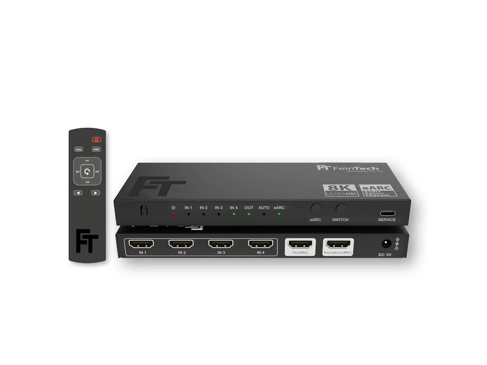 FeinTech AX340 HDMI 2.1 Audio-extractor 4-in-1-uitgang voor eARC-soundbar | eARC-tv