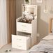 OKWISH Kaptafel - 3 In 1 Met Opklapbare Spiegel - Slaapkamer En Kleine Ruimte - MDF Wit Met Glasblad - 60×40×118 Cm