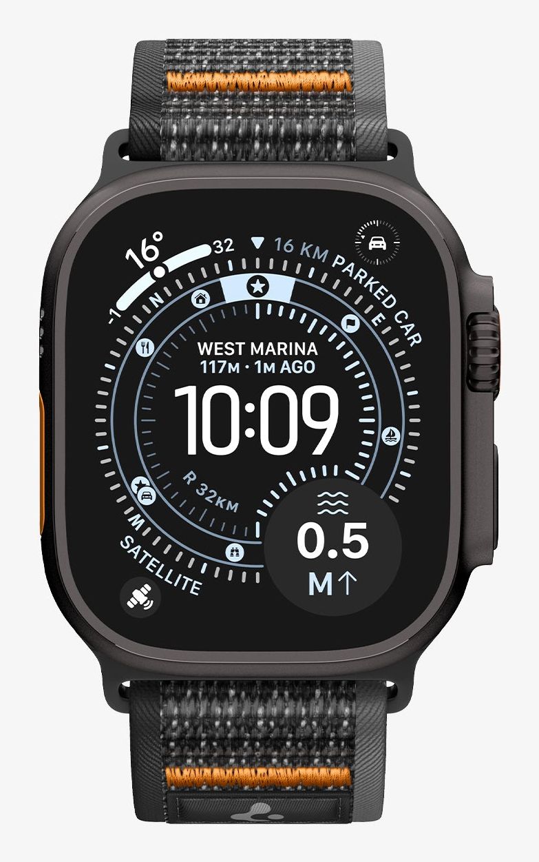 Spigen Athlex Air 2 Active Band, Zwart-Oranje - Apple Watch 49Mm/46Mm/45Mm/44Mm