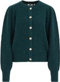 WE Fashion Dames gebreid vest van wolmix met gouden knopen