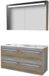 Basic-Line Premium 46 Badkamermeubelset - 120 x 46 cm - Met Grepen - 4 Lades - Keramische Wastafel - 2 Kraangaten - Spiegelkast met LED Verlichting - Scotch Oak