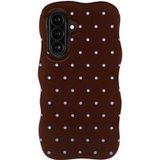 Selencia Vivid Wavy Backcover met MagSafe voor de Samsung Galaxy A37 (5G) - Happy Dots Chocolate