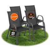 Albatros International Albatros Kuba Tuinstoelen Set van 4 - Stapelbare Tuinstoelen met Robuust Metalen Frame en Hoog Draagvermogen