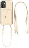 Selected by GSMpunt.nl Samsung Galaxy A57 Hoesje met Pasjeshouder Litchi PU Leer met Koord Beige
