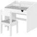 Ensemble table et chaise pour enfants de 3 à 6 ans avec rangement et tiroir coulissant, en bois gris
