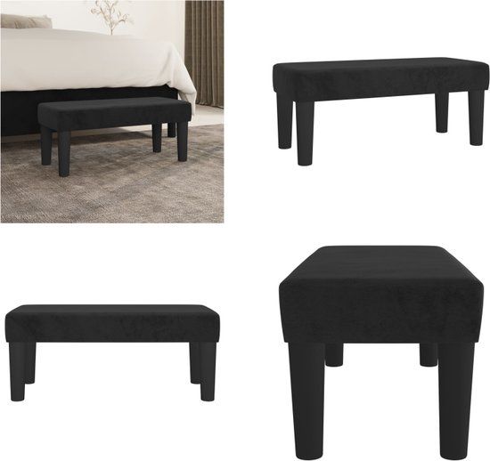 vidaXL Bankje 70x30x30 cm fluweel zwart