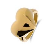 Lucardi Dames Stainless steel goldplated ring hart