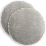 vidaXL - Kussensloop - 2 st - HEERLEN - Lichtgrijs - Ø 40 cm - Chenille Stof