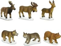 Lumineo Kaemingk B.V. 6x stuks kerstdorp accessoires dieren/rendieren - Kerstdorp onderdelen kerstversiering