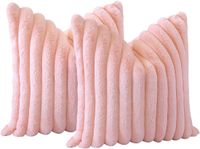 STILVORA Kussenslopen – Woonkamer Kussenslopen Set Met Luxe Pluche, Zachte Kussenslopen Voor Sofa En Bed – Fluweel – Roze