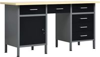 vidaXL Werkbank 160x60x85 cm staal zwart
