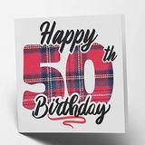 Maturi Gelukkige 50e verjaardag Tartan Card - Blank Inside
