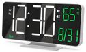 Réveil numérique - Réveil - Écran LED 6,7 pouces - Blanc