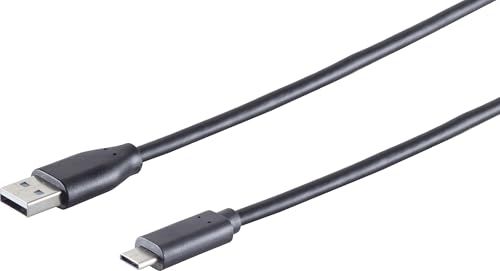 1x USB-A naar USB-C 2.0 adapterkabel, zwart, 3 m