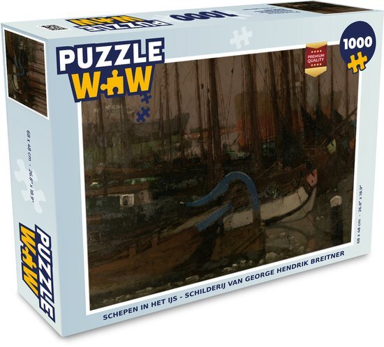 MuchoWow Puzzel Schepen in het ijs - Schilderij van George Hendrik Breitner - Legpuzzel - Puzzel 1000 stukjes volwassenen - Sinterklaas cadeautjes - Sinterklaas voor grote kinderen