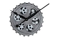 Casablanca Grote ronde wandklok van metaal en kunststof, zilverkleurig, diameter 30 cm