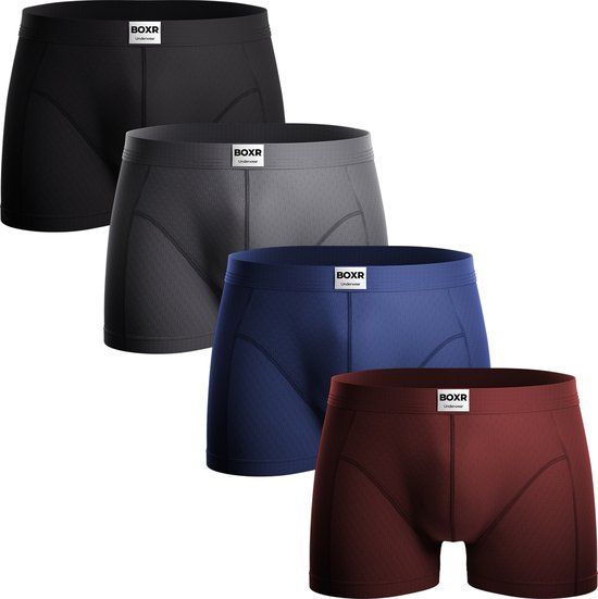 BOXR Underwear Men's Bamboo Boxershorts - 4-Pack - L - Multicolor