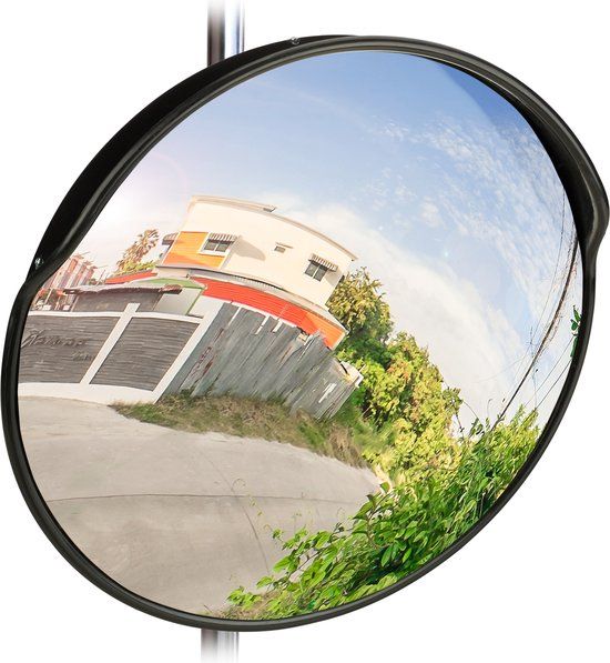 Relaxdays Verkeersspiegel - 60 cm - Zwart