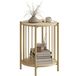 Ningbo Hyri Co., Ltd. Table basse - Cadre en métal - 2 couches - Étagère de rangement - 41cm Diamètre