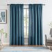 Melodieux Donkerblauwe fluweelachtige semi-pure gordijnen 96 inch lengte voor slaapkamer, woonkamer natuurlijke katoenen textuur staaf zakraam pure gordijnen, 52 bij 96 inch (2 panelen)