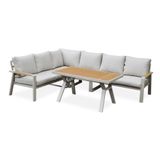 LUX outdoor living Lola Lola dining loungeset 6 personen | aluminium + polywood | beige | 3-delig - 288x220cm