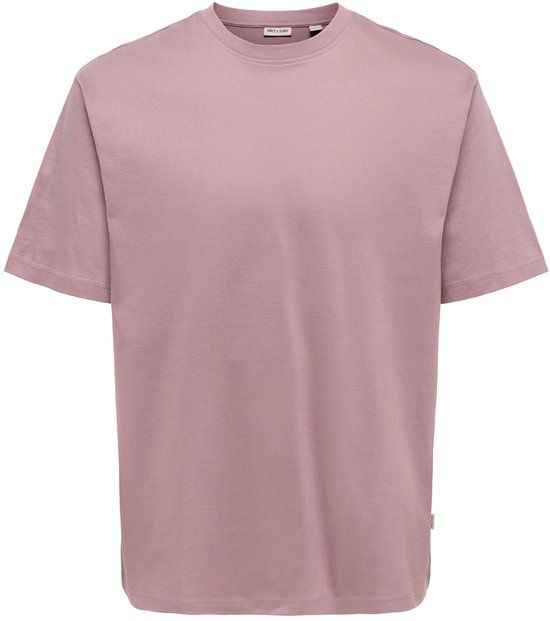 ONLY & SONS ONSFRED T-shirt Ronde hals Korte mouw Katoen Effen Loose Fit Mannen M Twilight Mauve